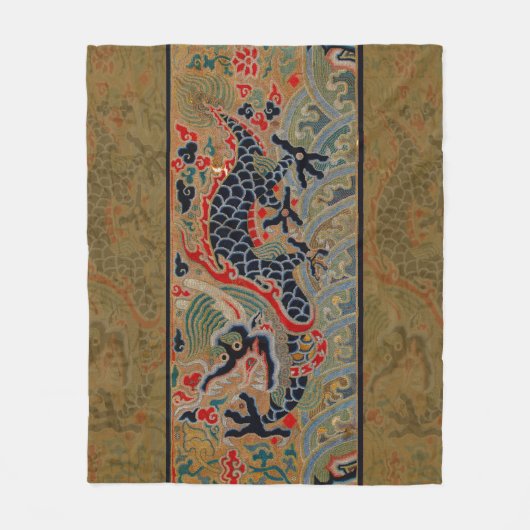 Chinees drakensymbool Antiek Aziatisch Fleece Deken (Voorkant)