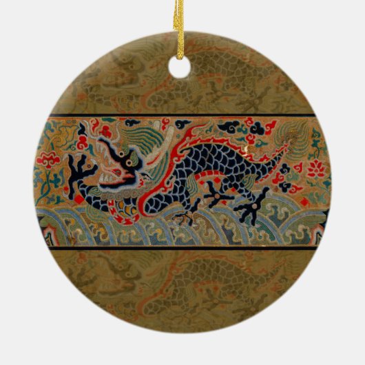 Chinees drakensymbool Antiek Aziatisch Keramisch Ornament (Achterkant)