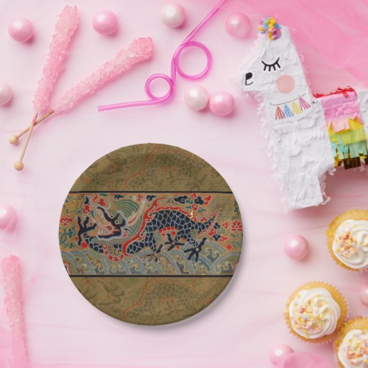 Chinees drakensymbool Antiek Aziatisch Papieren Bordje (Feest)