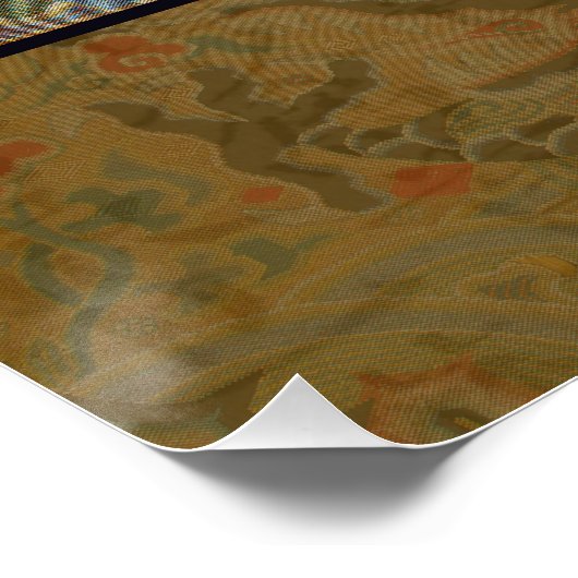 Chinees drakensymbool Antiek Aziatisch Poster (Hoek)