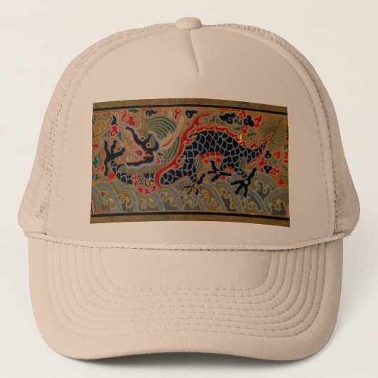 Chinees drakensymbool Antiek Aziatisch Trucker Pet (Voorkant)