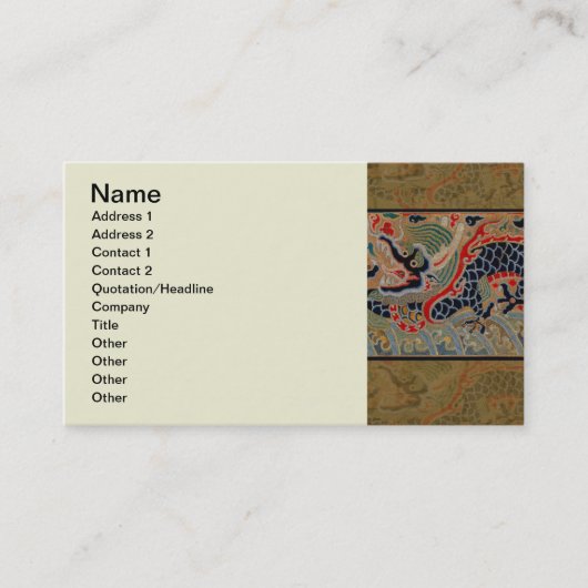 Chinees drakensymbool Antiek Aziatisch Visitekaartje (Voorkant)
