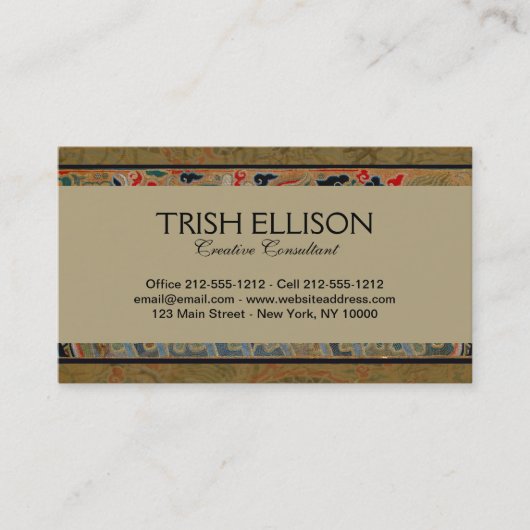 Chinees drakensymbool Antiek Aziatisch Visitekaartje (Voorkant)