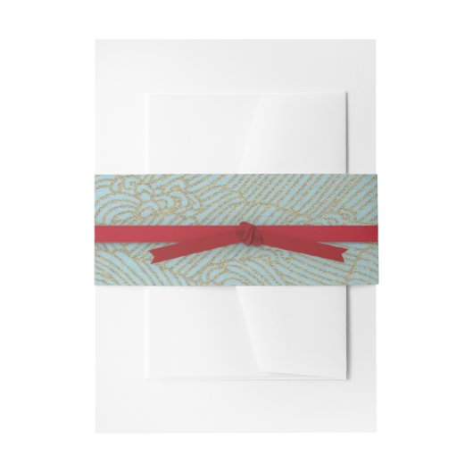 Chinees dubbel geluk Band Uitnodigingen Wikkel (Voorkant Voorbeeld)