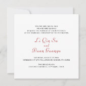 Chinees Dubbel Geluk Bruiloft Donker Rood Vierkant Kaart (Voorkant)