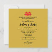 Chinees Dubbel Geluk Bruiloft Uitnodiging Kaart (Achterkant)