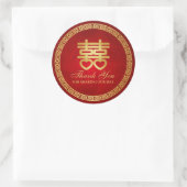 Chinees Dubbel Geluk "dank u" Ronde Sticker (Tas)