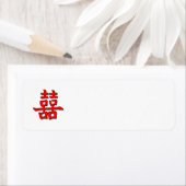 Chinees dubbel geluk etiket (Insitu)