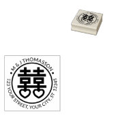 Chinees Dubbel Geluk HRT Paar Retouradres Rubberstempel (Gestempeld)