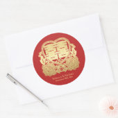 Chinees Dubbel Geluk Rode en Gouden Stickers (Envelop)