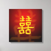 Chinees dubbel gelukssymbool canvas afdruk (Voorkant)