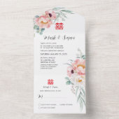 Chinees Dubbelgeluk in één bruiloft All In One Uitnodiging (Binnen)