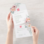 Chinees Dubbelgeluk in één bruiloft All In One Uitnodiging (Afscheurbaar)