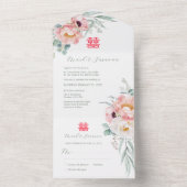 Chinees Dubbelgeluk in één bruiloft All In One Uitnodiging (Binnen)