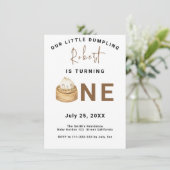 Chinees dumpling 1e verjaardagsfeestje kaart (Staand voorkant)