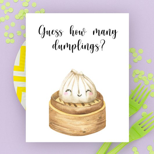 Chinees dumpling baby shower - hoeveel dumplings poster