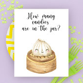 Chinees dumpling baby shower - hoeveel snoepjes poster