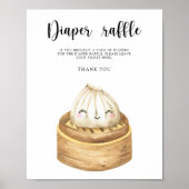 Chinees dumpling baby shower luier loterij poster (Voorkant)