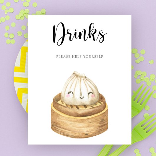 Chinees dumpling - Drinken helpen uzelf Poster