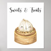 Chinees dumpling - snoep en behandelt baby shower poster (Voorkant)