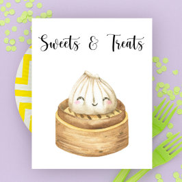 Chinees dumpling - snoep en behandelt baby shower poster