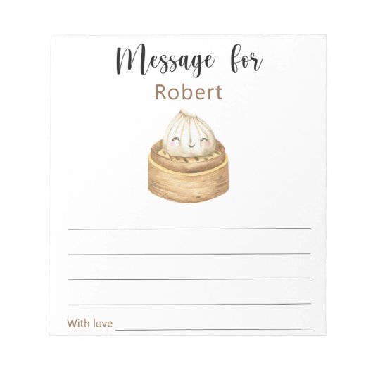 Chinees dumpling verjaardag tijd capsule bericht notitieblok (Voorkant)