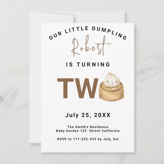 Chinees dumpling verjaardagsfeestje kaart (Voorkant)