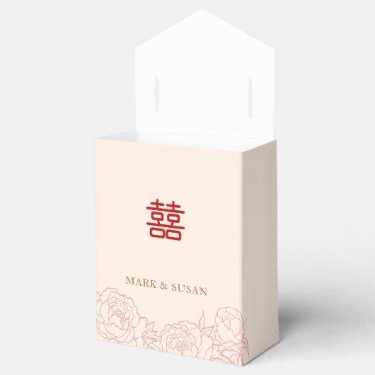 Chinees elastisch dubbeldeksdennenhuwelijk bedankdoosjes (Geopend)