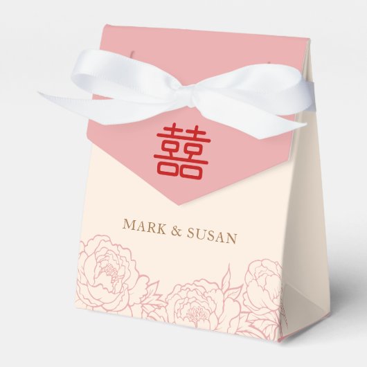Chinees elastisch dubbeldeksdennenhuwelijk bedankdoosjes (Voorkant Zijde)