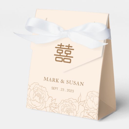 Chinees elastisch dubbeldeksdennenhuwelijk bedankdoosjes (Voorkant Zijde)