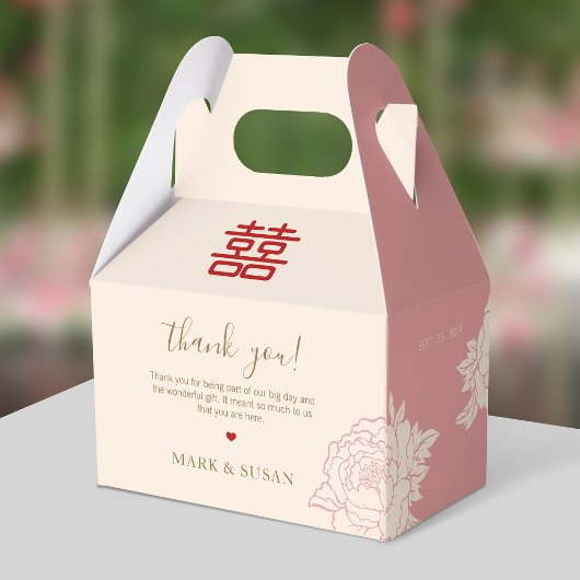 Chinees elastisch dubbeldeksdennenhuwelijk bedankdoosjes