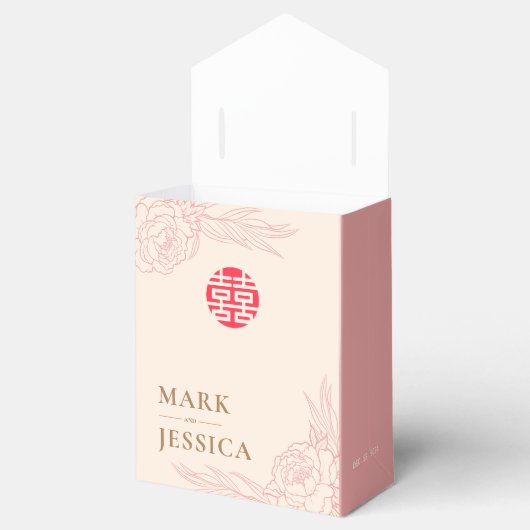 Chinees elastisch dubbeldeksdennenhuwelijk bedankdoosjes (Geopend)