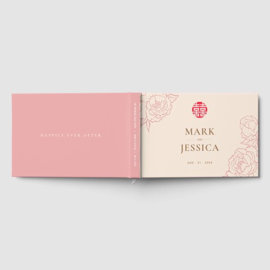 Chinees elastisch dubbeldekshuwelijk gastenboek (Volledig)