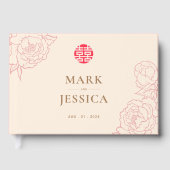 Chinees elastisch dubbeldekshuwelijk gastenboek (Voorkant)