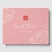 Chinees elastisch dubbeldekshuwelijk gastenboek (Voorkant)