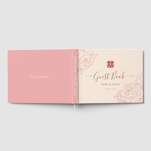 Chinees elastisch dubbeldekshuwelijk gastenboek (Volledig)