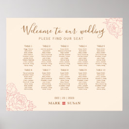 Chinees Elegant Bruiloft Welkomstkaart Poster