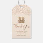 Chinees Elegant Dubbel Geluk Bruiloft Label Cadeaulabel (Voorkant)