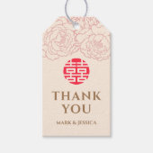 Chinees Elegant Dubbel Geluk Bruiloft Label Cadeaulabel (Voorkant)