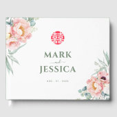 Chinees Elegant Dubbel Geluk/Liedje Mijn Bruiloft Gastenboek (Voorkant)