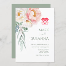 Chinees elegante pony Double Happiness Wedding Wed