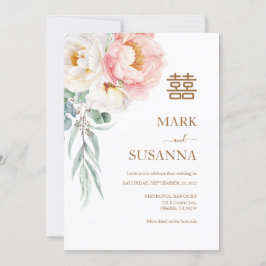 Chinees elegante pony Double Happiness Wedding Wed Kaart