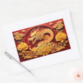 Chinees en Vietnamees Houten Draak Jaar 2024 RcS Rechthoekige Sticker (Envelop)