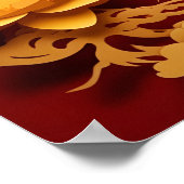 Chinees en Vietnamees Houten Draak Jaar 2024 recP Poster (Hoek)