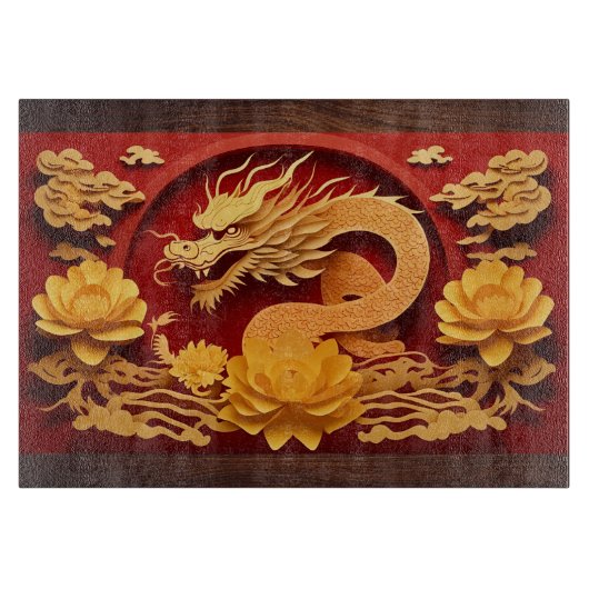 Chinees en Vietnamees Houten Drakenjaar 2024 CB Snijplank (Voorkant)