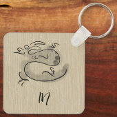 Chinees en Vietnamees Schattige Drakenjaar Monogra Sleutelhanger (Achterkant)