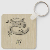 Chinees en Vietnamees Schattige Drakenjaar Monogra Sleutelhanger (Achterkant)
