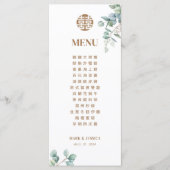 Chinees Engels Eucalyptus Dubbel Geluk Menu (Voorkant)