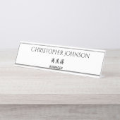 Chinees Engels Japans tweetalige taal Bureau Naambordje (Voorkant)