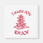 Chinees eten Dank je wel Magneet (Voorkant)